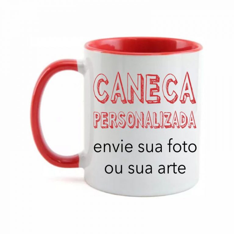 Caneca Personalizada Interior Vermelho Rei Das Canecas