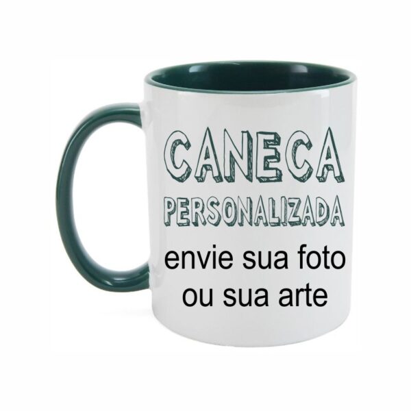 Caneca Personalizada - Interior Verde Escuro